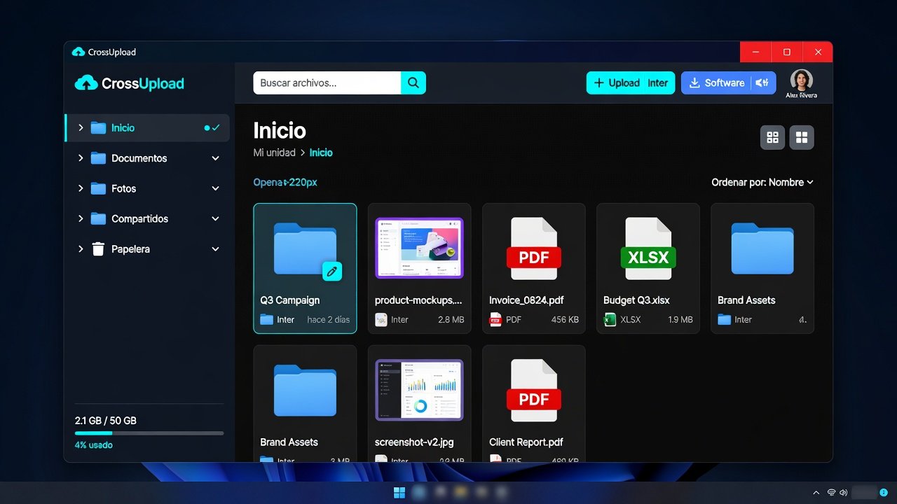 CrossUpload file explorer on Windows