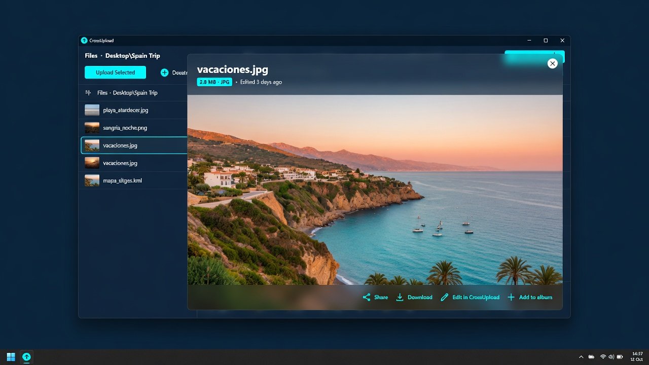 Image viewer in CrossUpload